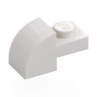 Brick Curved 1 x 2 x 1 with Curved Top (White)