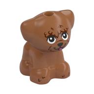 Animal, Dog Pup with Medium Nougat Fur, Tongue Print (Sienna Brown)