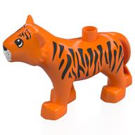 Duplo Animal Tiger Adult New Style, Semi-circular Eyes Print (Orange)