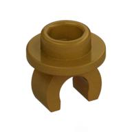 Plate Special Round 1 x 1 with Hollow Stud and Underside Clip (Pearl Gold)