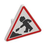 Road Sign Clip-on 2.2 x 2.667 Triangular with Road Works Sign Print (White)