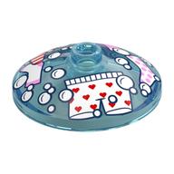 Dish 3 x 3 Inverted [Radar] with Washing Machine Window, Clothes, Bubbles Print (Trans-Light Blue)