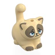 Animal, Cat, Chubby with Dark Tan Face, Toes, Bright Light Blue Eyes Print (Tan)