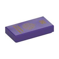 Tile 1 x 2 with Gold Passport, Globe Print (Dark Purple)