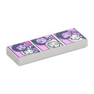 Tile 1 x 3 with 3 Photoboot Photos Print (White)