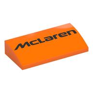 Brick Curved 2 x 4 x 2/3 No Studs with Black 'McLaren' Print (Orange)