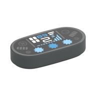 Tile Round 1 x 2 with Racing Steering Controls Print (Dark Bluish Gray)