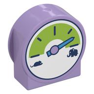 Duplo Brick 1 x 3 x 2 Round Top, Cut Away Sides with Scale Gauge, Mouse, Elephant Print (Lavender)