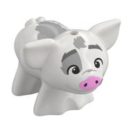 Animal, Pig, Small with Bright Light Pink Snout, Light Bluish Grey Spots, Happy (Pua) (White)