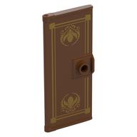 Door 3 x 6 with Gold Decorations Print (Reddish Brown)