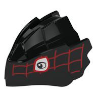 Creature Body Part, Dragon Head Riyu with White Eyes, Red Webbing Print (Black)