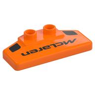 Duplo Rear Spoiler 2 x 4 x 1 / 2 with 'MCLAREN' Print (Orange)