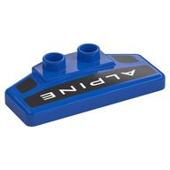 Duplo Rear Spoiler 2 x 4 x 1 / 2 with 'ALPINE' Print (Blue)