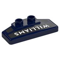 Duplo Rear Spoiler 2 x 4 x 1 / 2 with 'WILLIAMS' Print (Dark Blue)