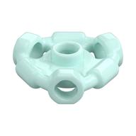 Plate Special 1 x 1 with Hole Through Stud, 3 Bars and 3 Bar Holes (Light Aqua)