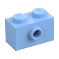 Brick Special 1 x 2 with 1 Center Stud on 1 Side, Bottom Stud Holder (Bright Light Blue)