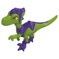 Animal, Dinosaur, Green Goblin-Raptor with Dark Purple Legs, Hat, Yellow Eyes Print (Lime)