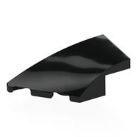 Brick Wedged, Curved 4 x 2 with Stud Notch Left (Black)