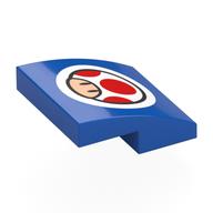 Brick Curved 2 x 2 x 2/3 with Toad Face Print (Blue)