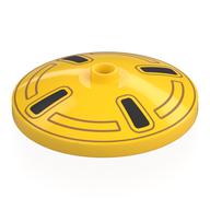 Dish 4 x 4 with Wheel Rim, 4 Black Spokes Print (Yellow)