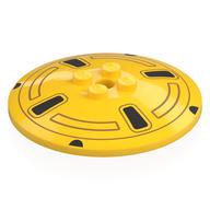 Dish 6 x 6 Inverted (Radar) with Wheel Rim, 4 Black Spokes Print (Yellow)