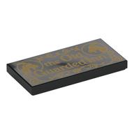 Tile 2 x 4 with Gold 'the Old Guarded Inn', Goats, Decorations Print (Black)