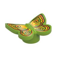 Insect, Butterfly with Yellow, Orange, Black Decorations Print (Lime)