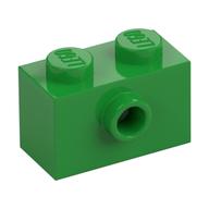 Brick Special 1 x 2 with 1 Center Stud on 1 Side, Bottom Stud Holder (Bright Green)