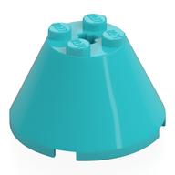 Cone 4 x 4 x 2, Axle Hole [Plain] (Medium Azure)