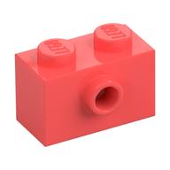 Brick Special 1 x 2 with 1 Center Stud on 1 Side, Bottom Stud Holder (Coral)