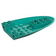 Aircraft Fuselage Curved Forward 6 x 10 Bottom, 2 Pin Holes (Dark Turquoise)