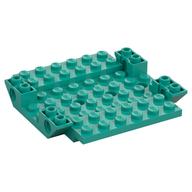 Aircraft Fuselage 8 x 8 Bottom with 4 Pin Holes (Dark Turquoise)