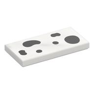Tile 2 x 4 with Black Dalmatian Spots Print (White)