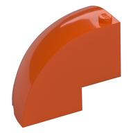 Brick Round Corner 5 x 5 x 3 1/3 Quarter Dome Top [Plain] (Reddish Orange)