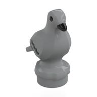 Animal, Bird, Pigeon with Black Eyes, Beak, Feathers Pattern (Light Bluish Gray)