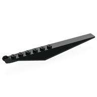 Hinge Plate 1 x 12 Locking with Angled Side Extensions and Tapered Ends, 7 Teeth (Black)