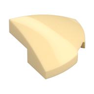 Brick Round Corner, Curved 2 x 2 x 2/3 Quarter Circle With 1 x 1 Bottom Cutout (Tan)
