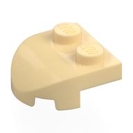 Brick Wedged, Rounded 2 x 2 with Curved Front, 2 Studs (Tan)