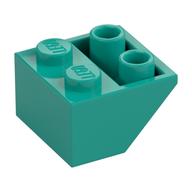 Brick Sloped Inverted 45° 2 x 2 [Round Hollow Bottom Pin, Bar-sized Stud Holes] (Dark Turquoise)