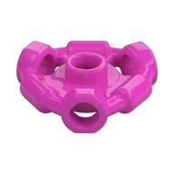 Plate Special 1 x 1 with Hole Through Stud, 3 Bars and 3 Bar Holes (Dark Pink)