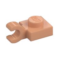 Plate Special 1 x 1 with Clip Horizontal [Thick Open O Clip] (Nougat)
