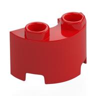 Brick Round, Half 1 x 2 (Red)