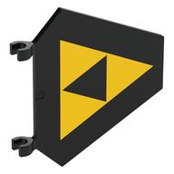 Flag 5 x 6 Hexagonal with U Clips with Yellow triangles (Blacktron Symbol) Print (Black)