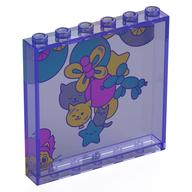 Panel 1 x 6 x 5 with Balloons, Kittens, Butterflies Print (Trans-Purple)