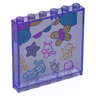 Panel 1 x 6 x 5 with Balloons, Kittens, Butterflies Print (Trans-Purple)
