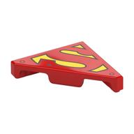Tile 45° Cut 2 x 2 (Triangle) with Yellow Super-Man Symbol Print (Red)