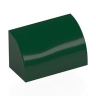 Brick Curved 1 x 2 x 1 No Studs (Dark Green)