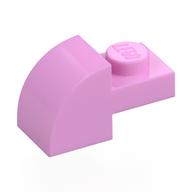 Brick Curved 1 x 2 x 1 with Curved Top (Bright Pink)