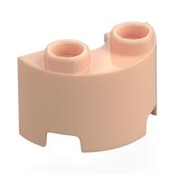 Brick Round, Half 1 x 2 (Light Nougat)