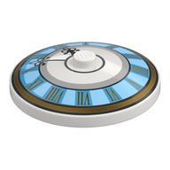Dish 4 x 4 Inverted [Radar] with Clock, Medium Azure Face, Gold Borders, Number, Black Arms Print (White)